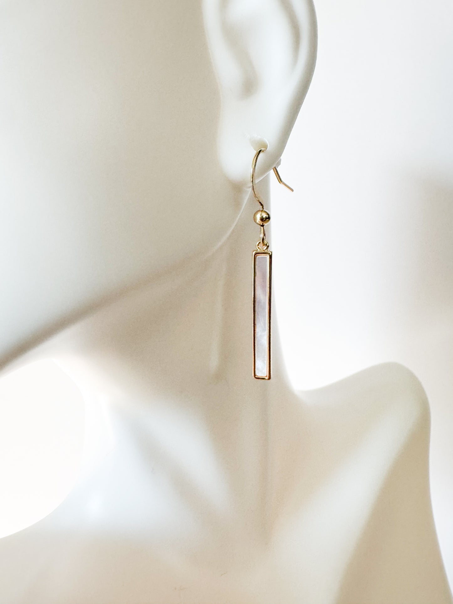 gold seashell bar earrings