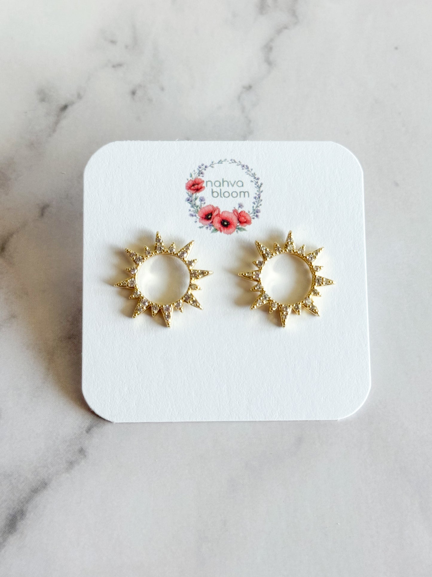 sun cz pave studs