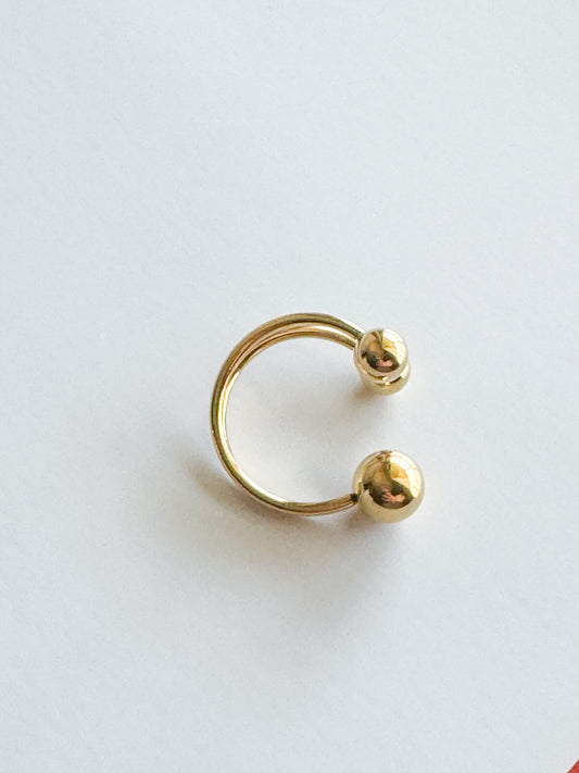 three round balls gold ring