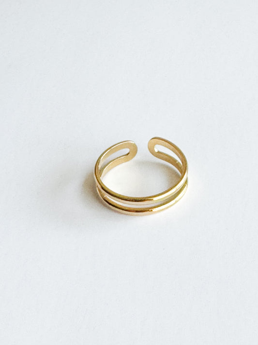 two row gold ring