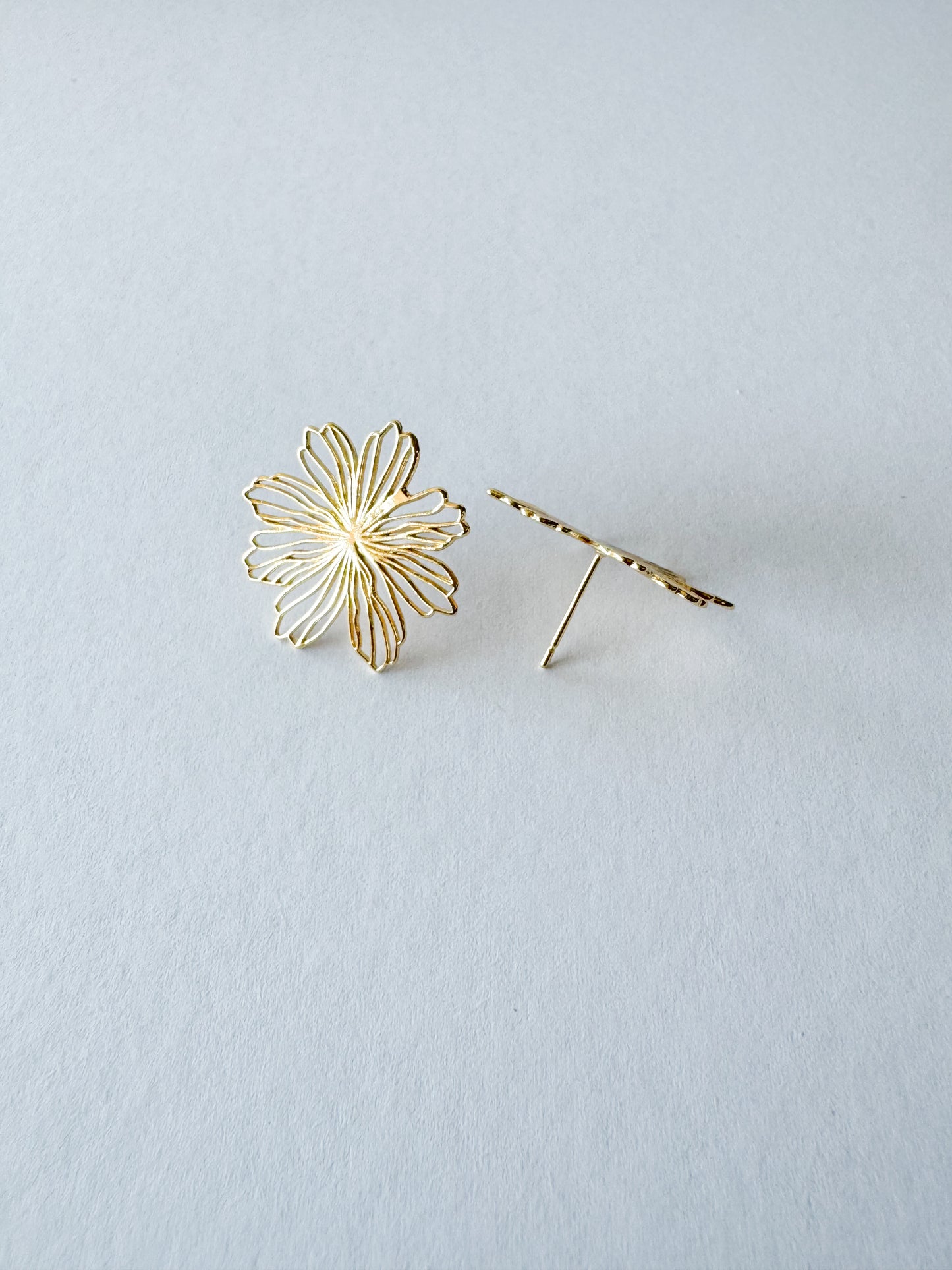 flower earrings in gold