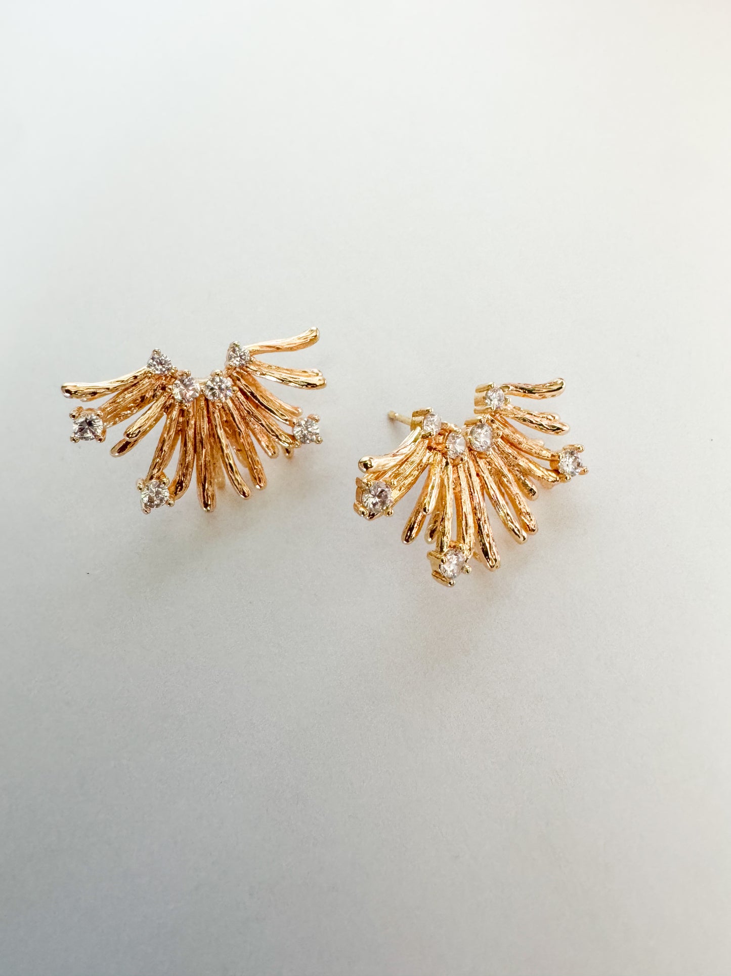 cz pave earrings in gold