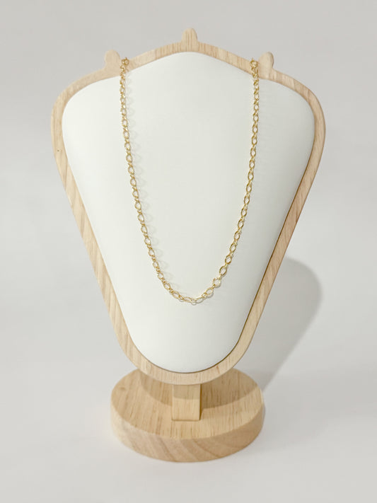 gold oval cable chain necklace