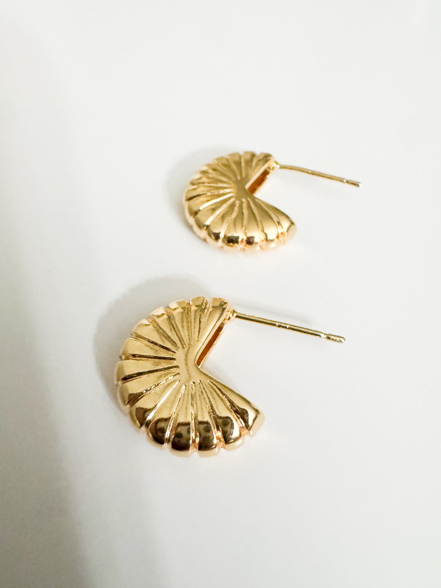 gold shell earrings