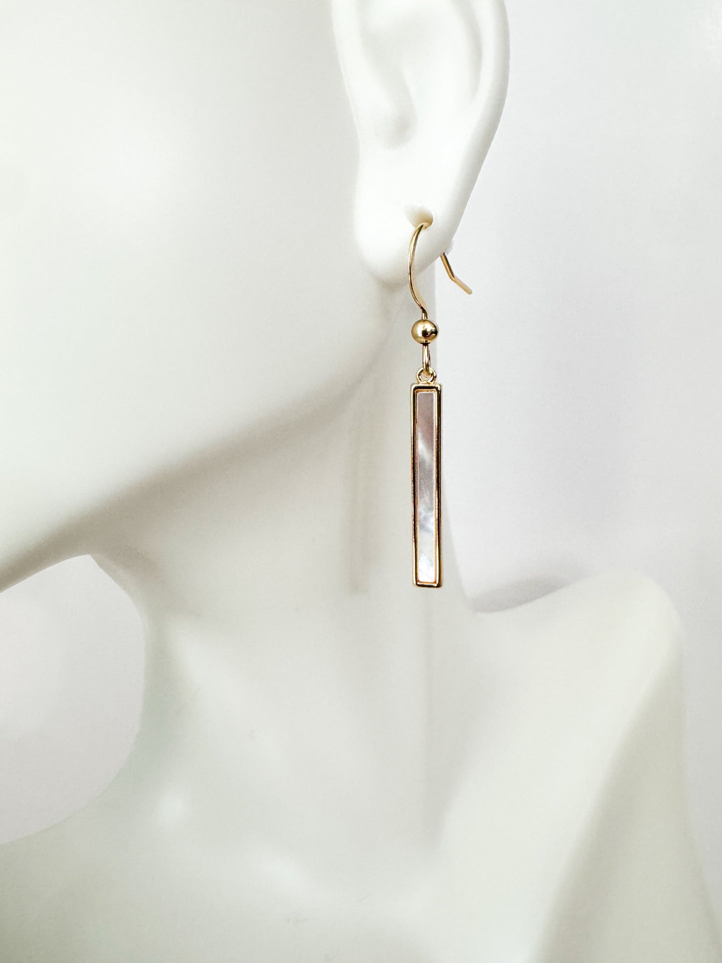 gold seashell bar earrings