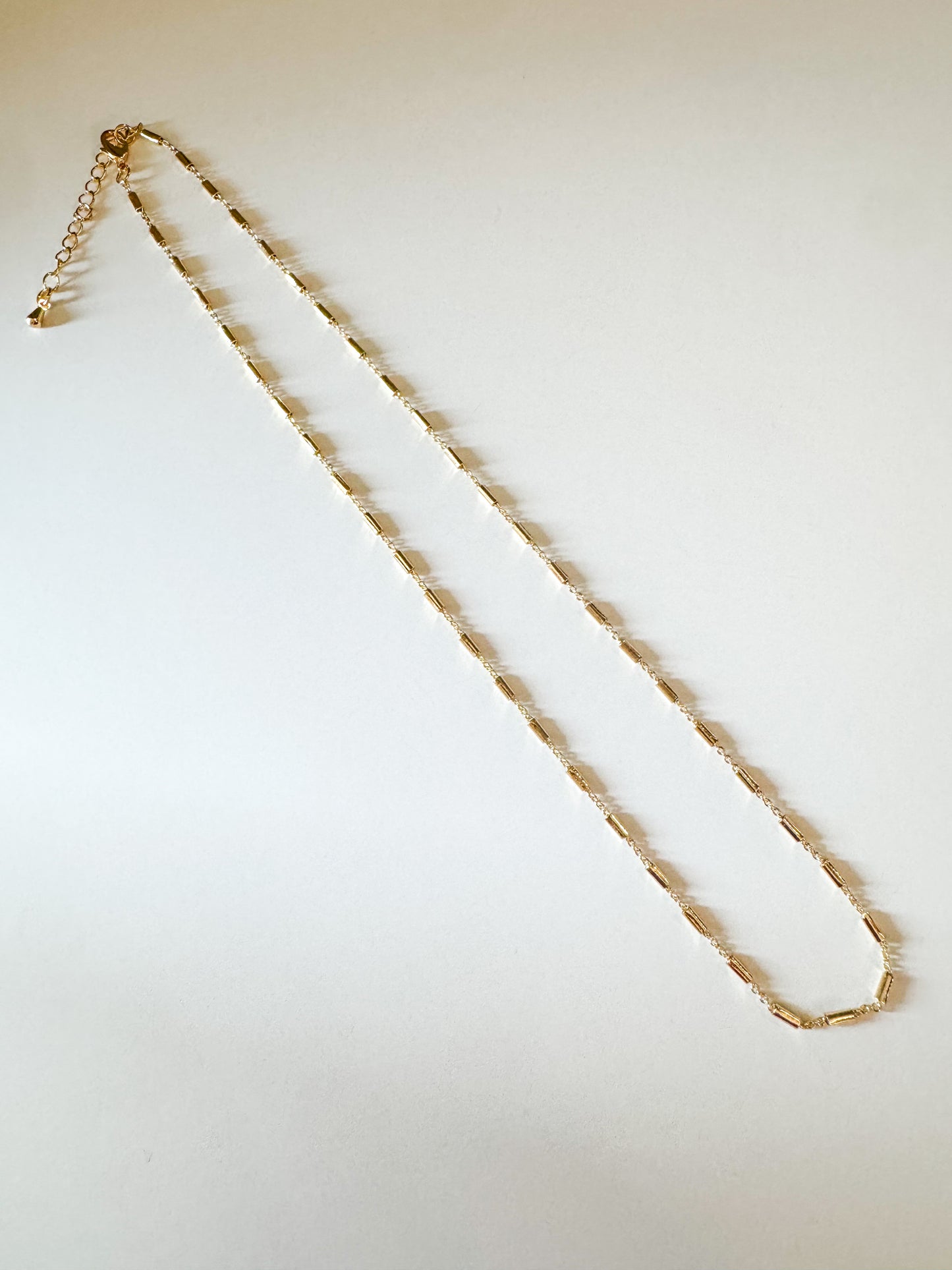 gold tube chain necklace