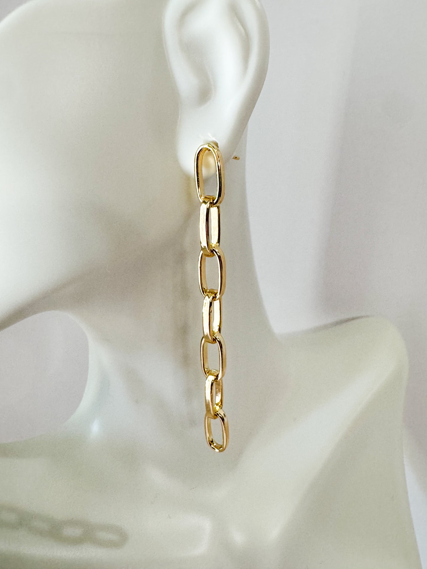 gold link earrings