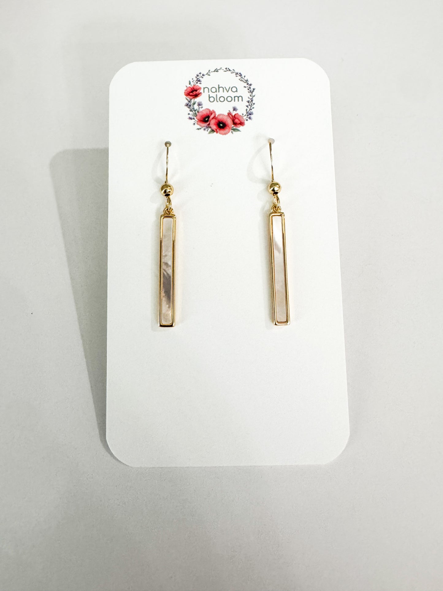 gold seashell bar earrings