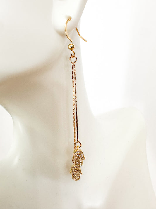 hamsa hands earrings in gold
