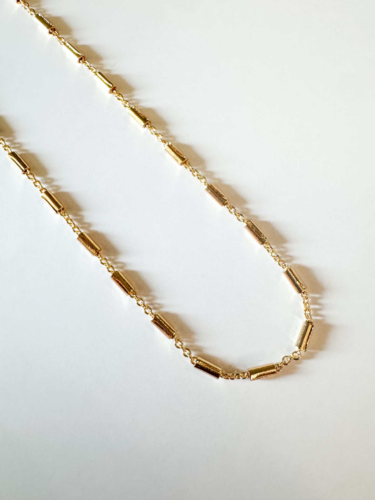 gold tube chain necklace