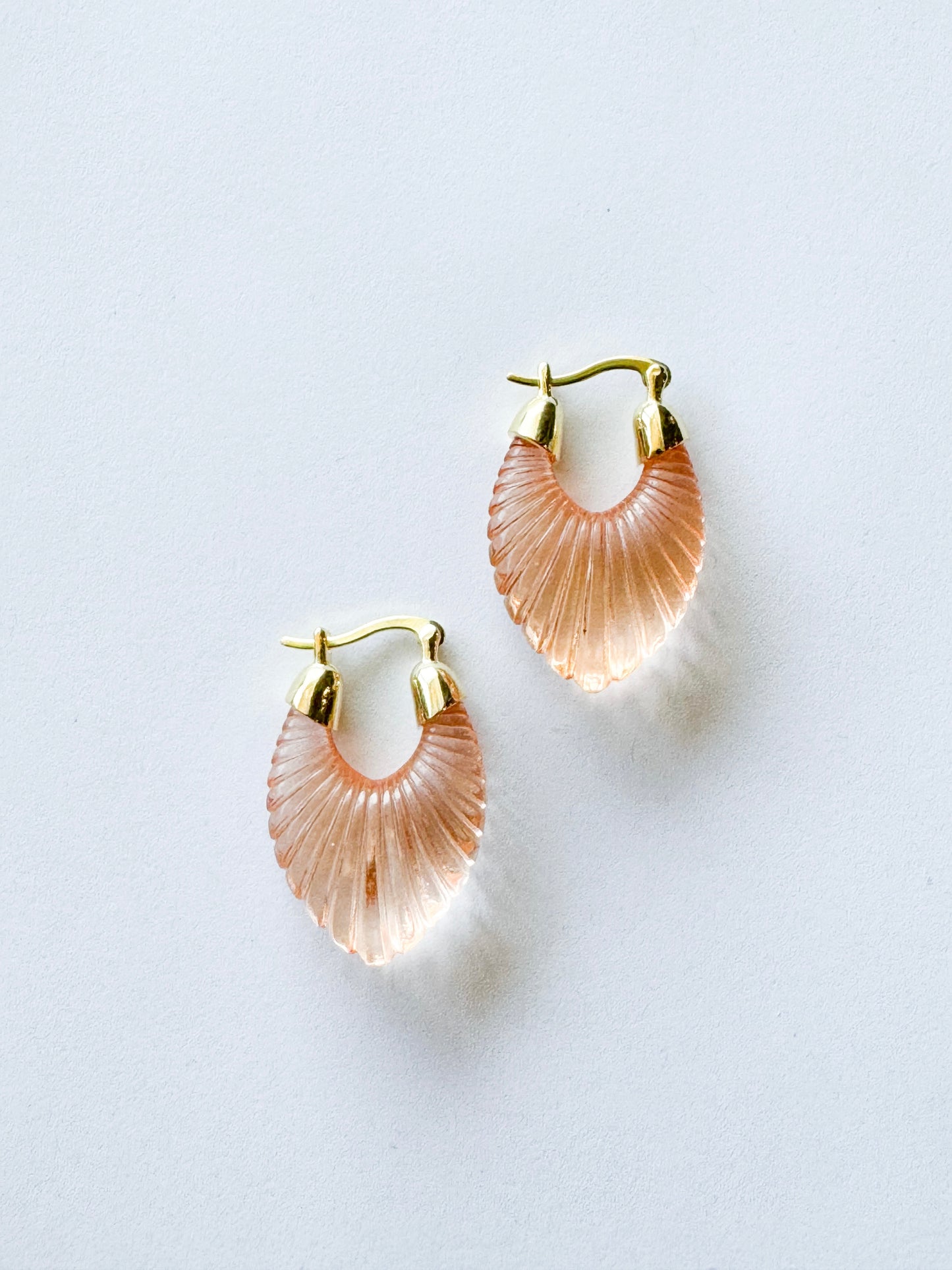 peach glass hoops