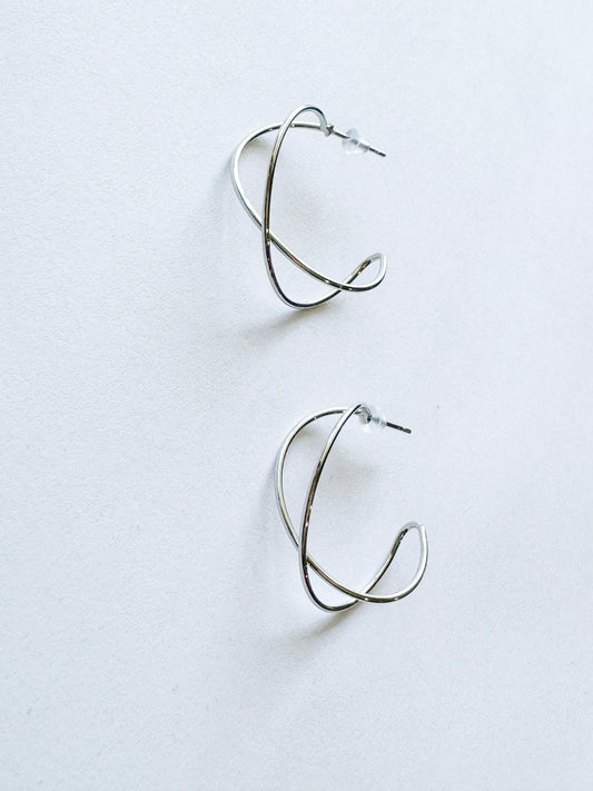 hoops earrings in white gold