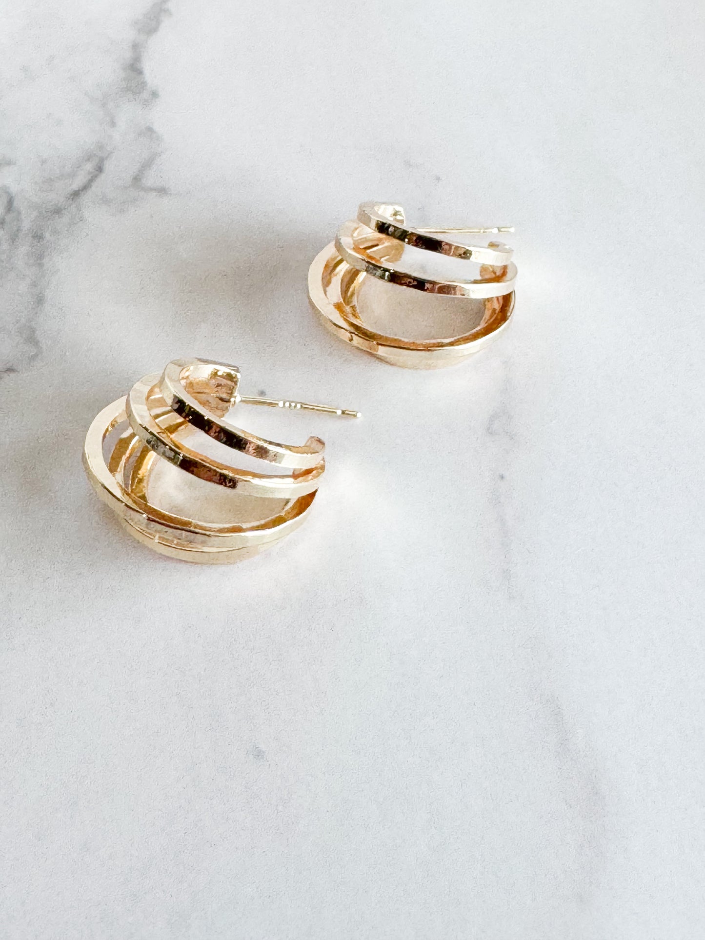 multi hoop earrings in gold