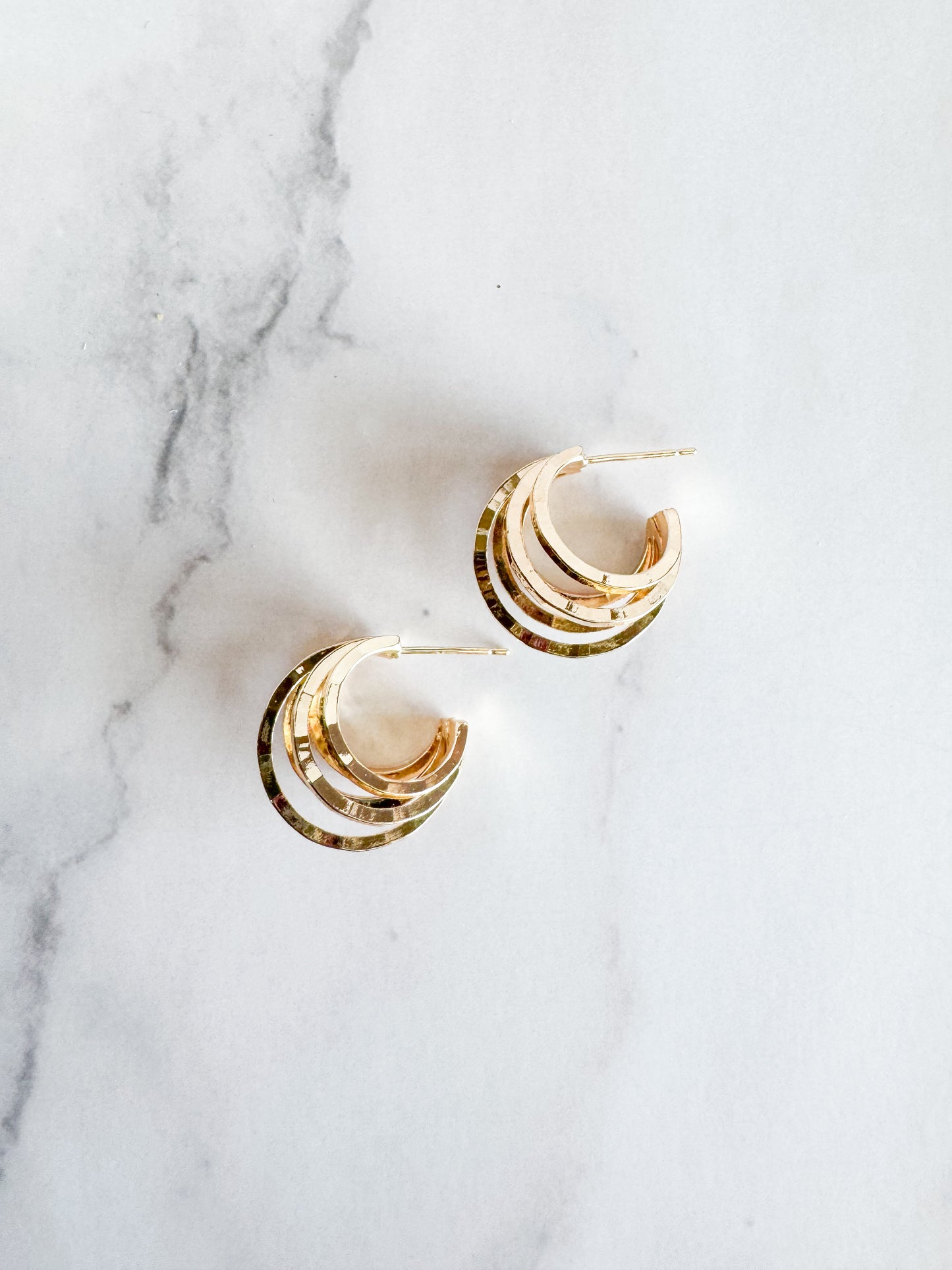 multi hoop earrings in gold