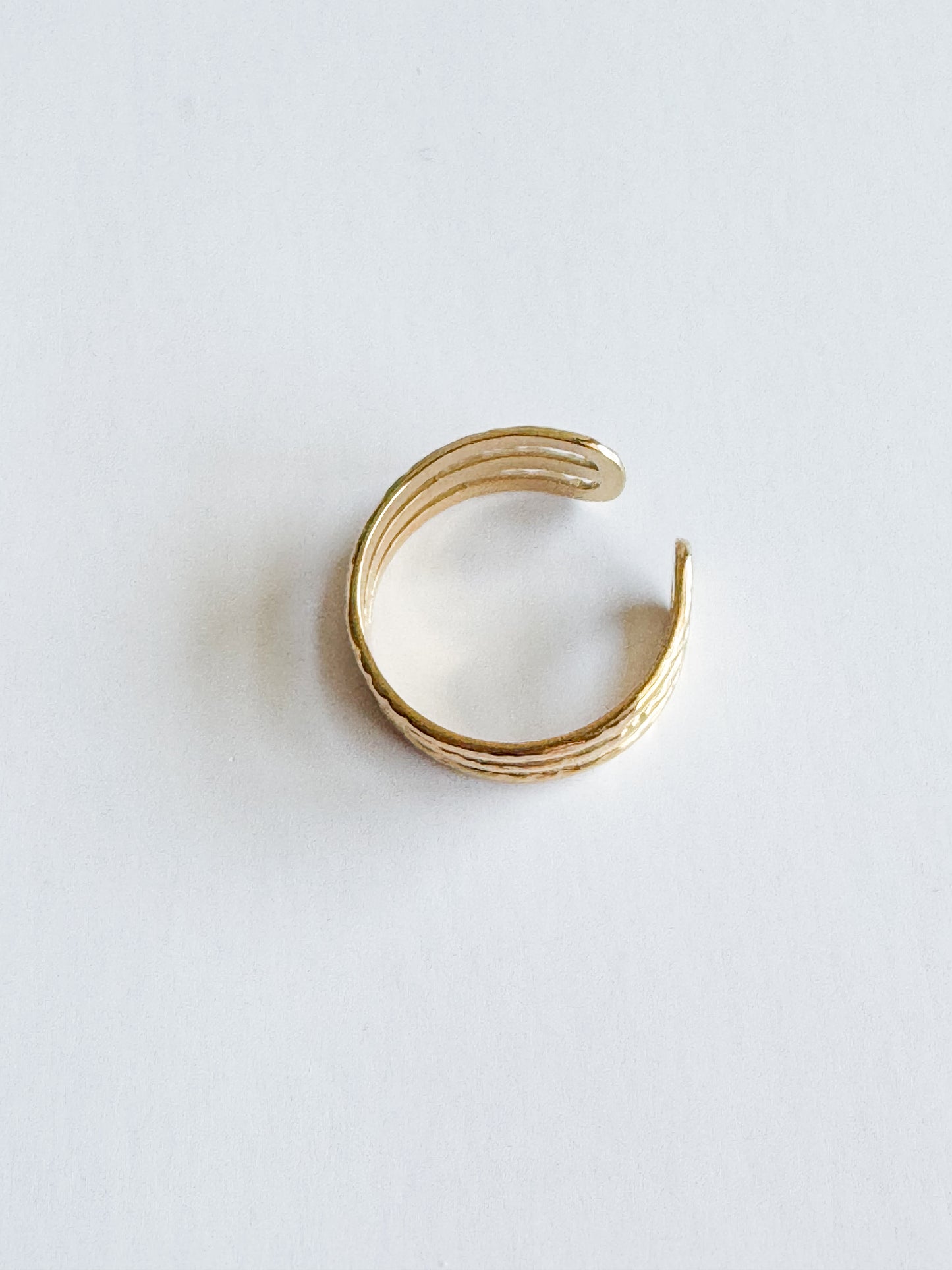 triple row gold ring