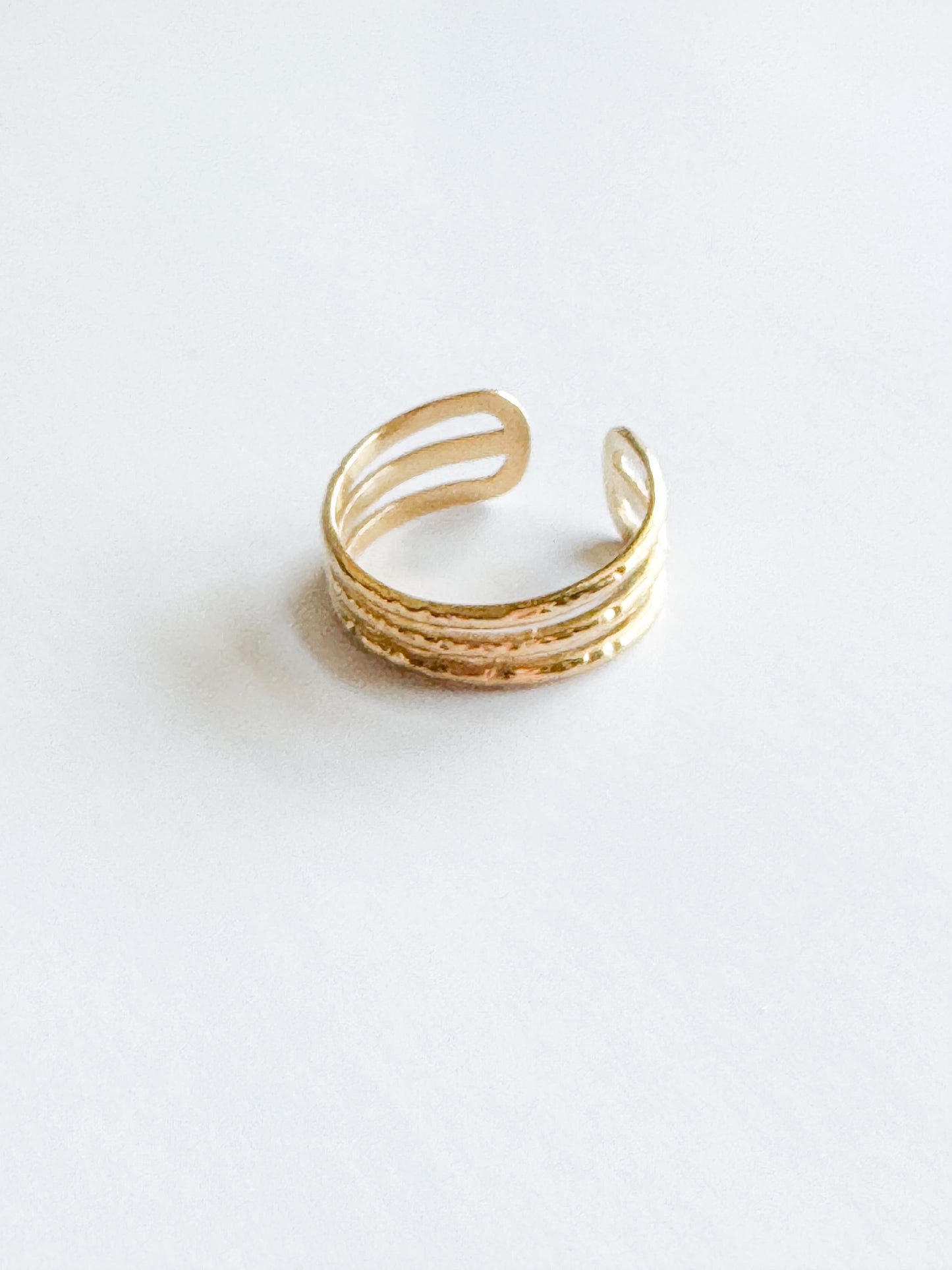 triple row gold ring