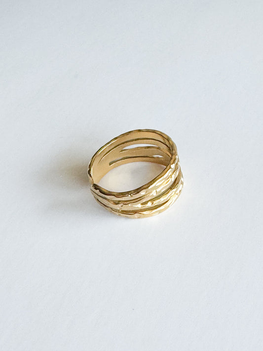 multi row gold ring