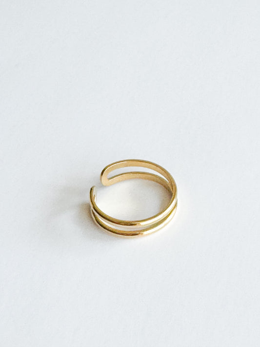 two row gold ring
