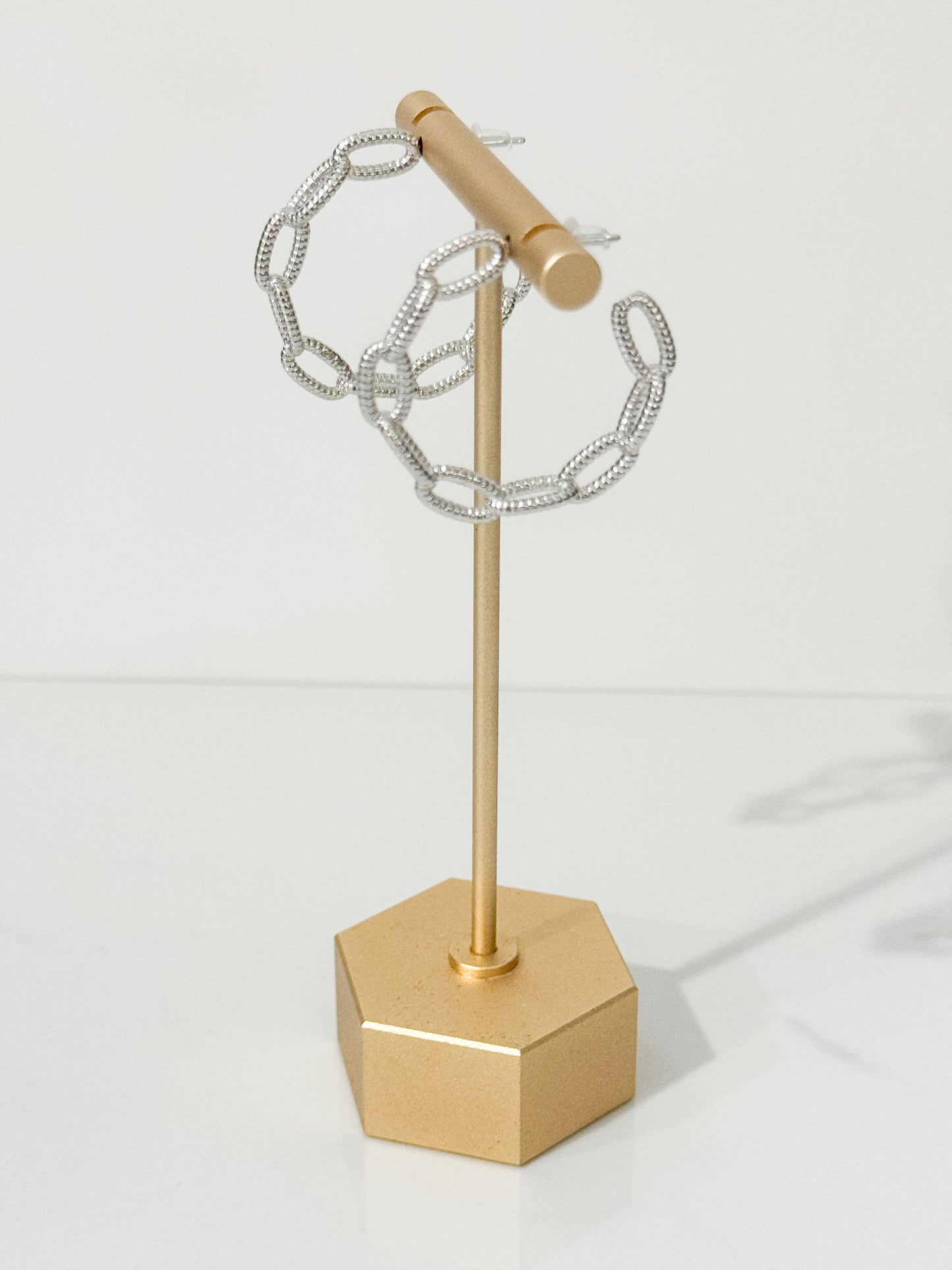 chain hoops in white gold