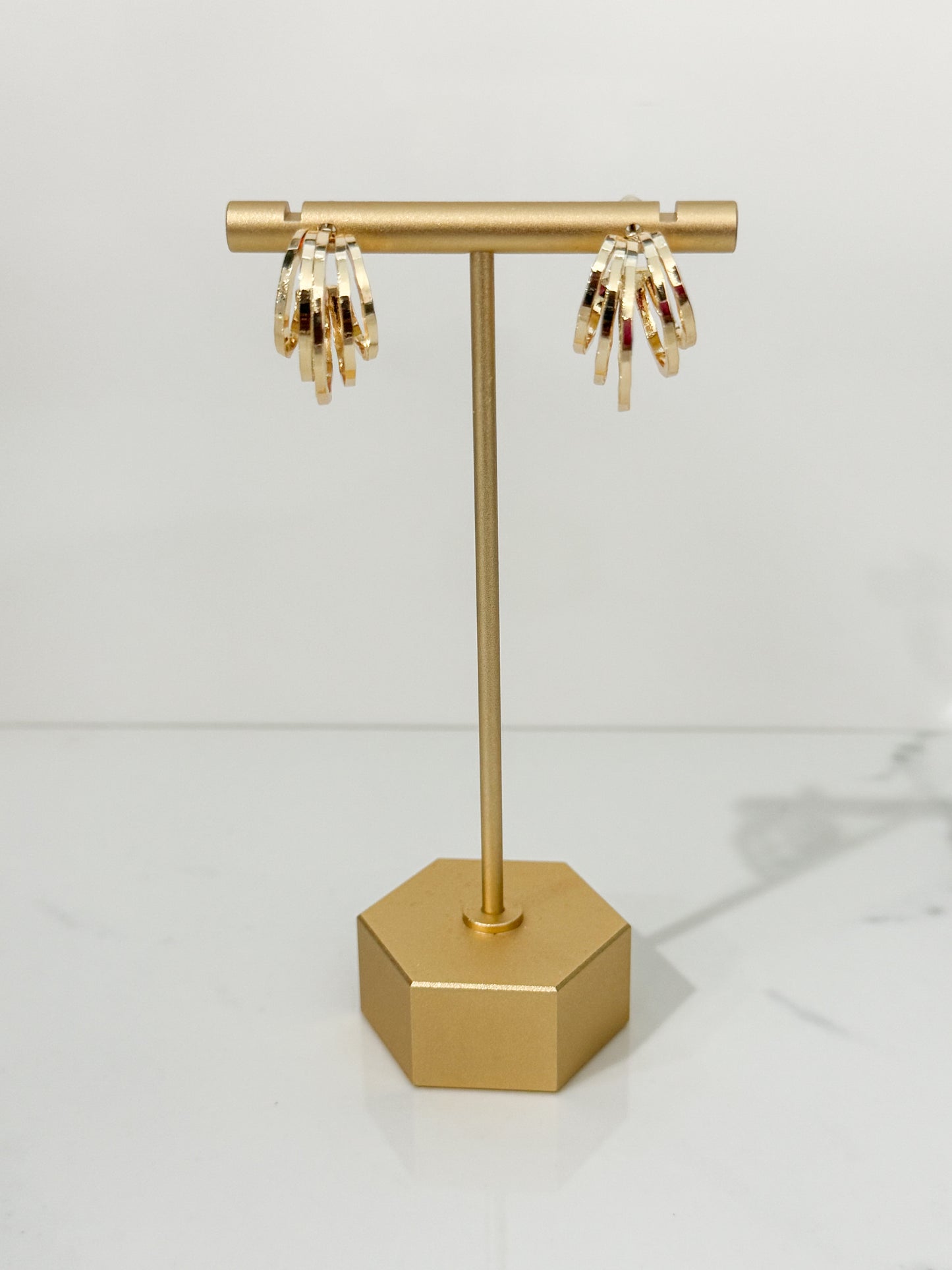 multi hoop earrings in gold