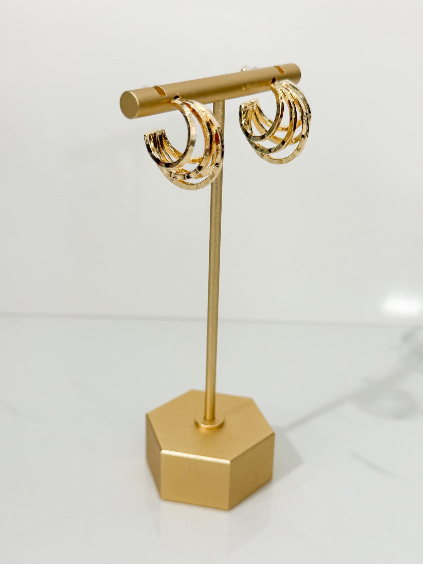 multi hoop earrings in gold