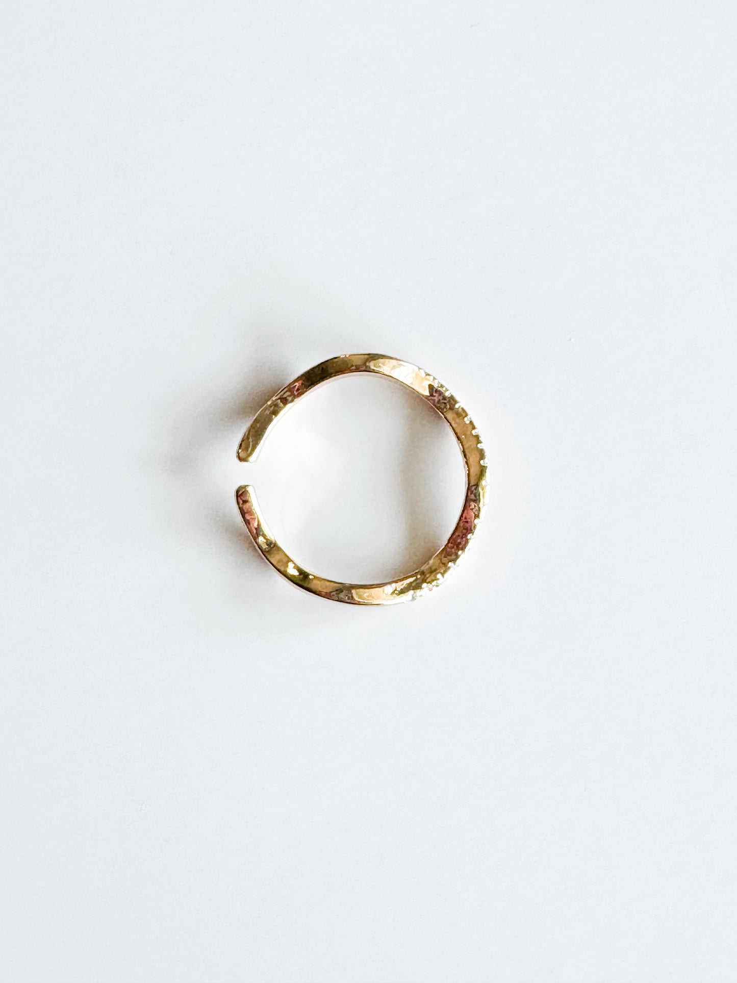 wavy cz pave gold ring