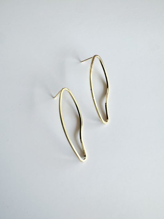 oversized irregular shaped studs in gold