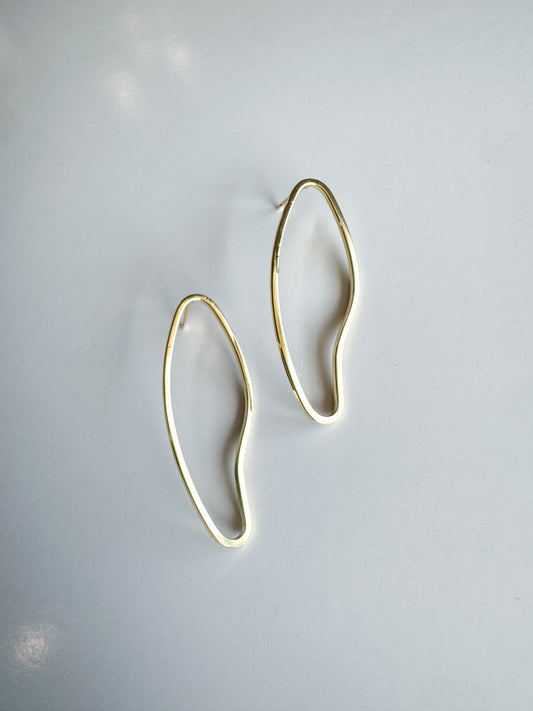 oversized irregular shaped studs in gold