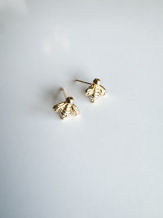 bee studs in gold