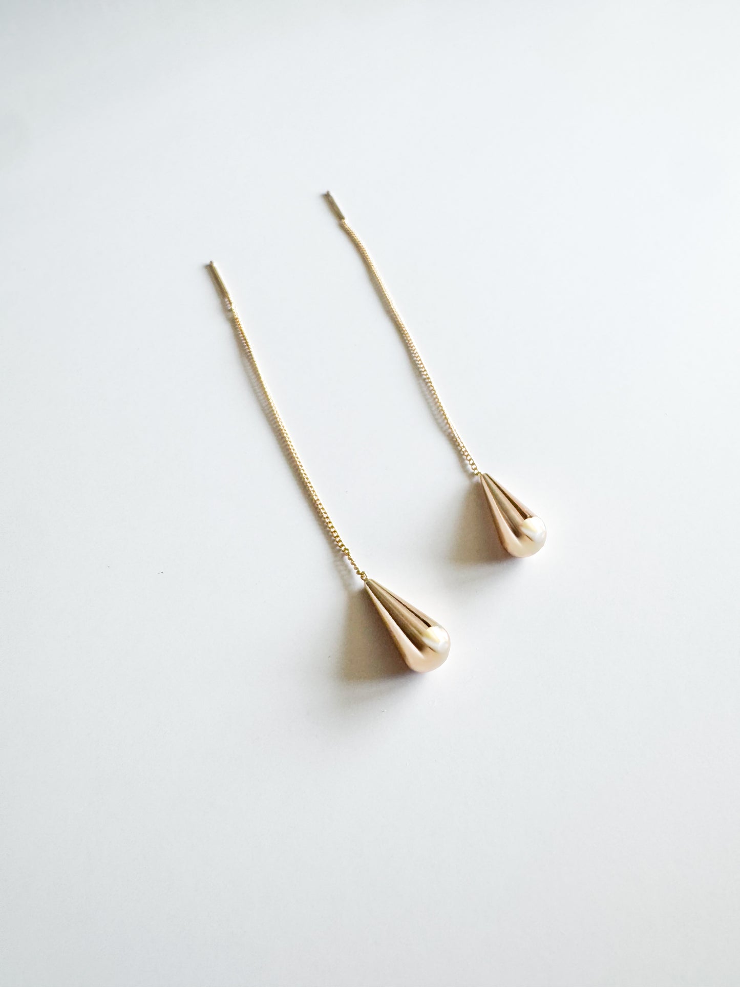 teardrop threader earrings
