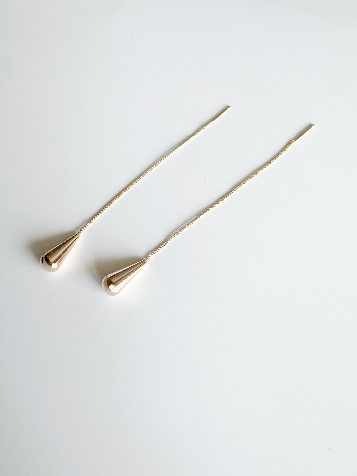 teardrop threader earrings