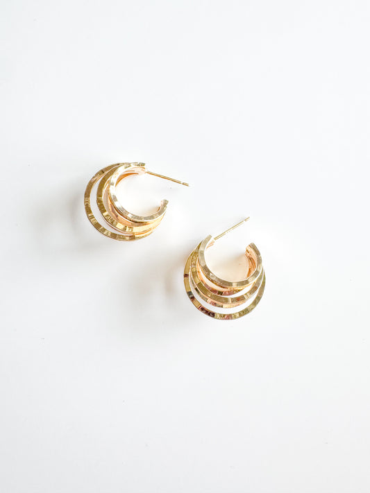 multi hoop earrings in gold