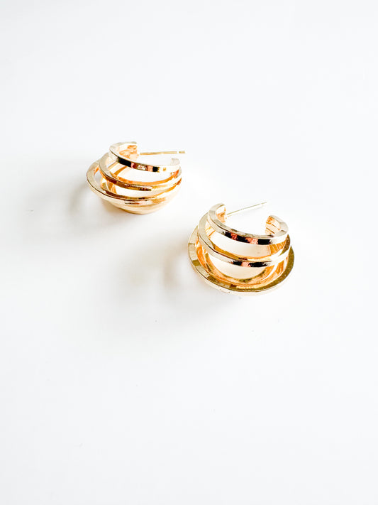 multi hoop earrings in gold
