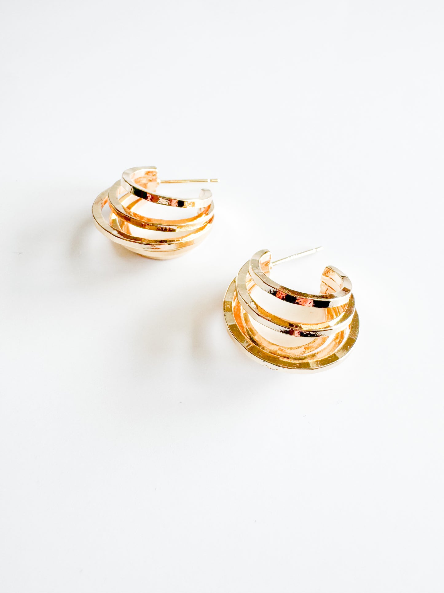 multi hoop earrings in gold