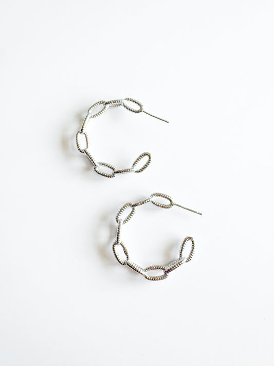 chain hoops in white gold
