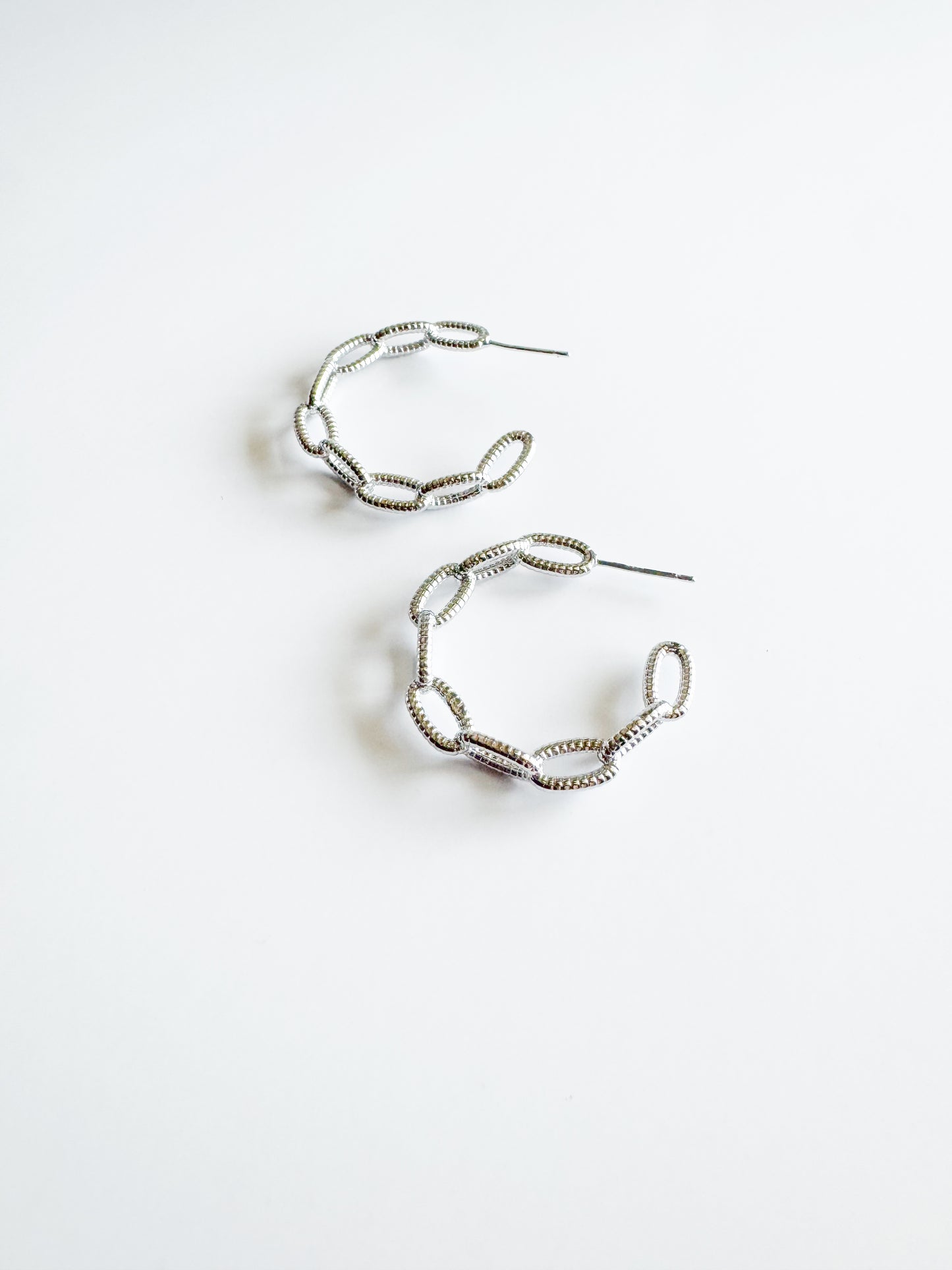 chain hoops in white gold