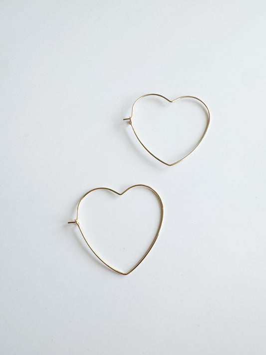 heart hoops in gold