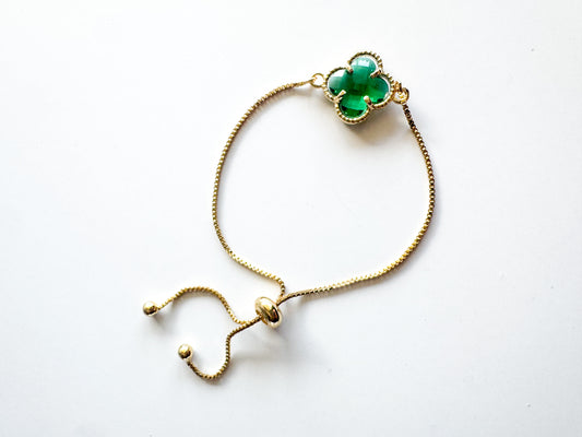 clover bracelet in green