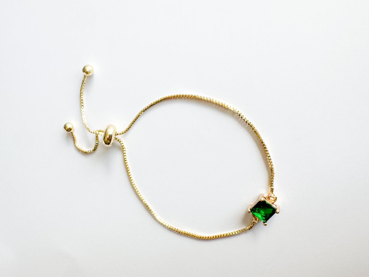 bracelet in green glass