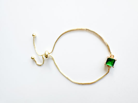bracelet in green glass
