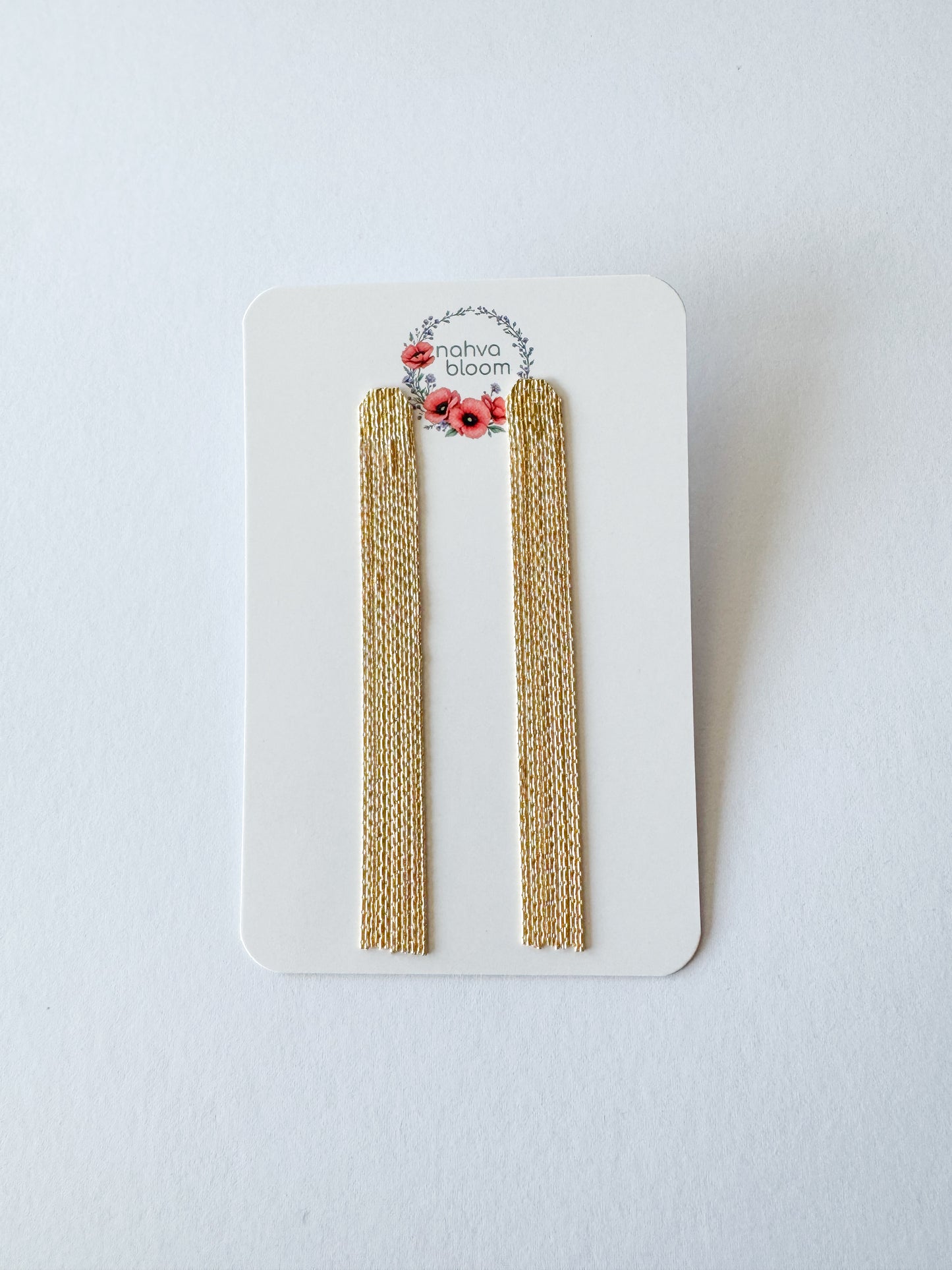 chain tassel earrings in gold