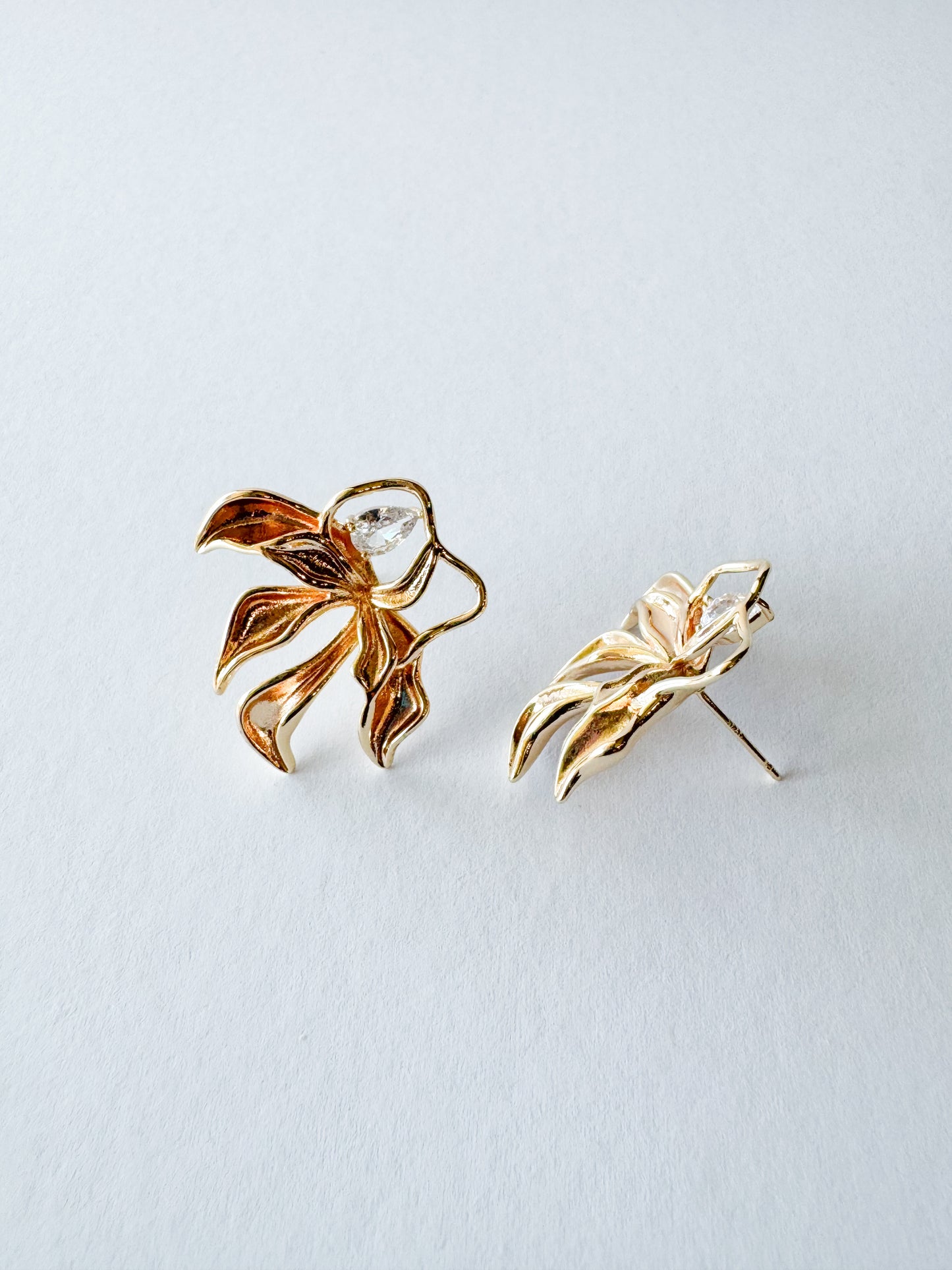 gold leaf earrings