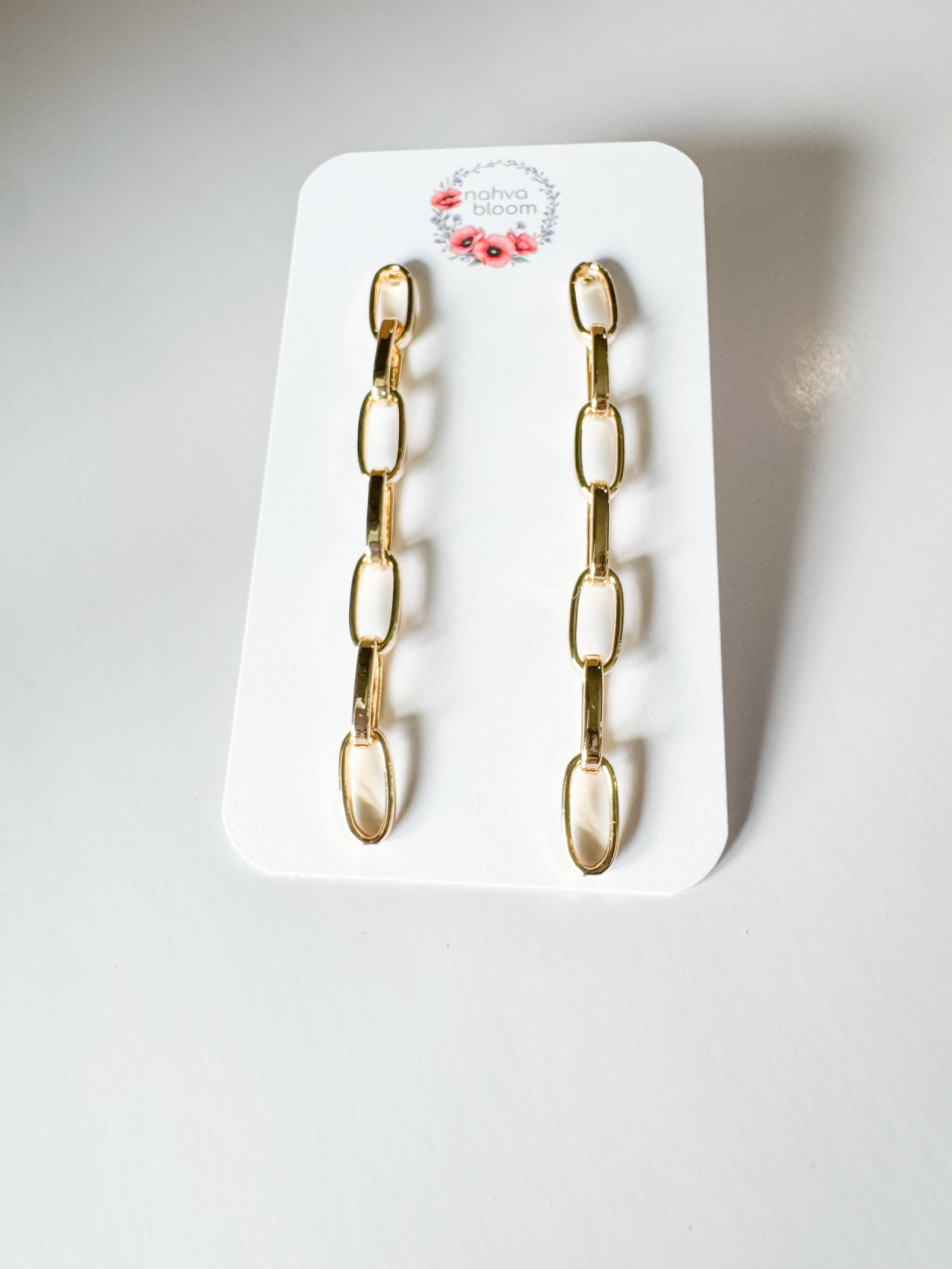 gold link earrings