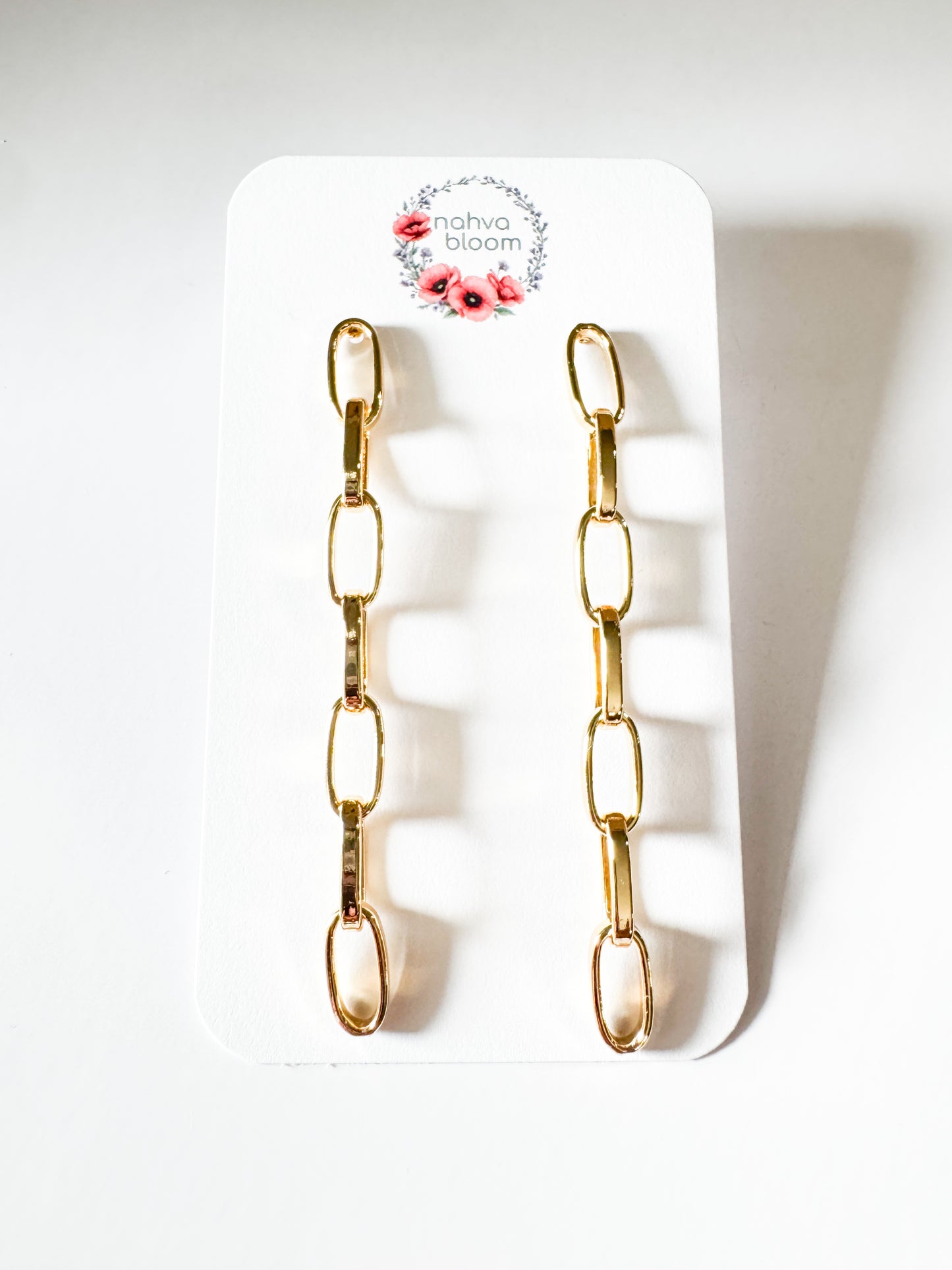 gold link earrings