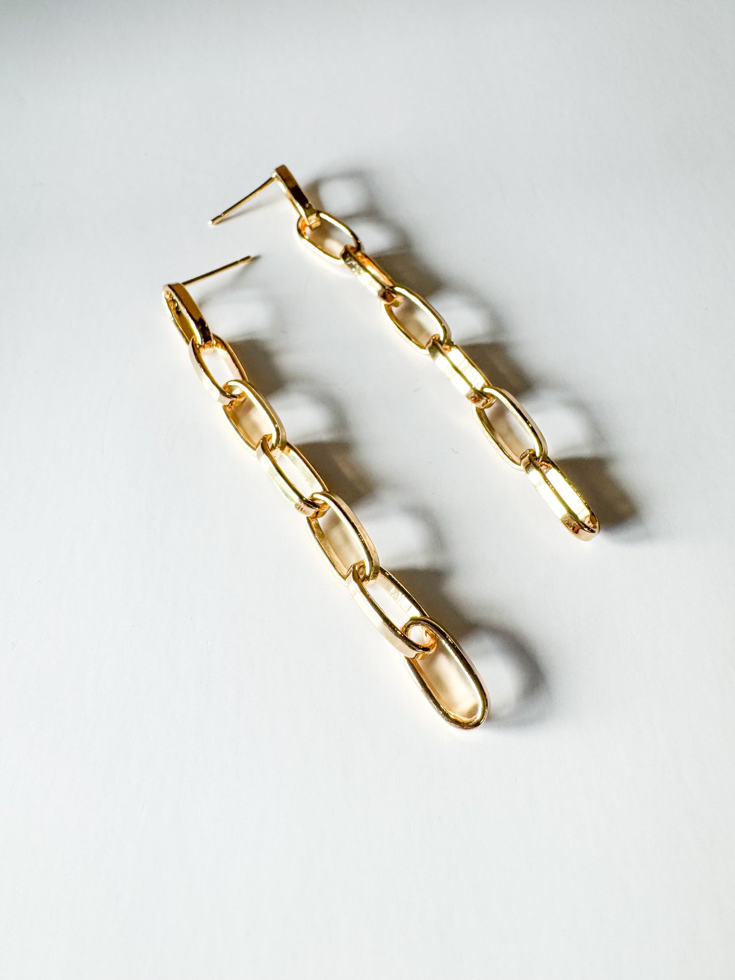 gold link earrings