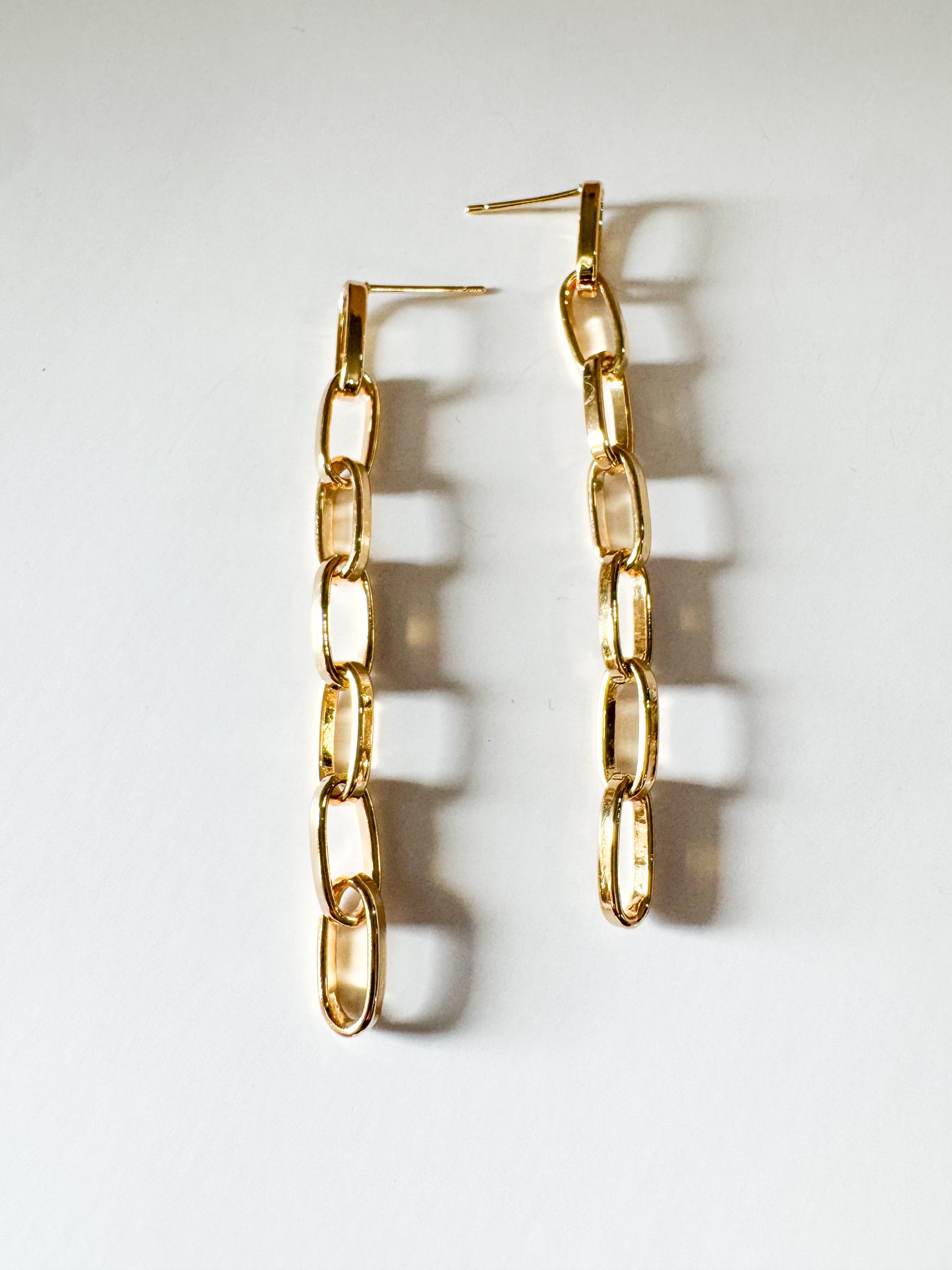 gold link earrings