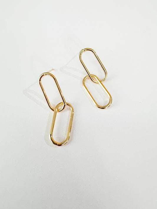 gold link earrings