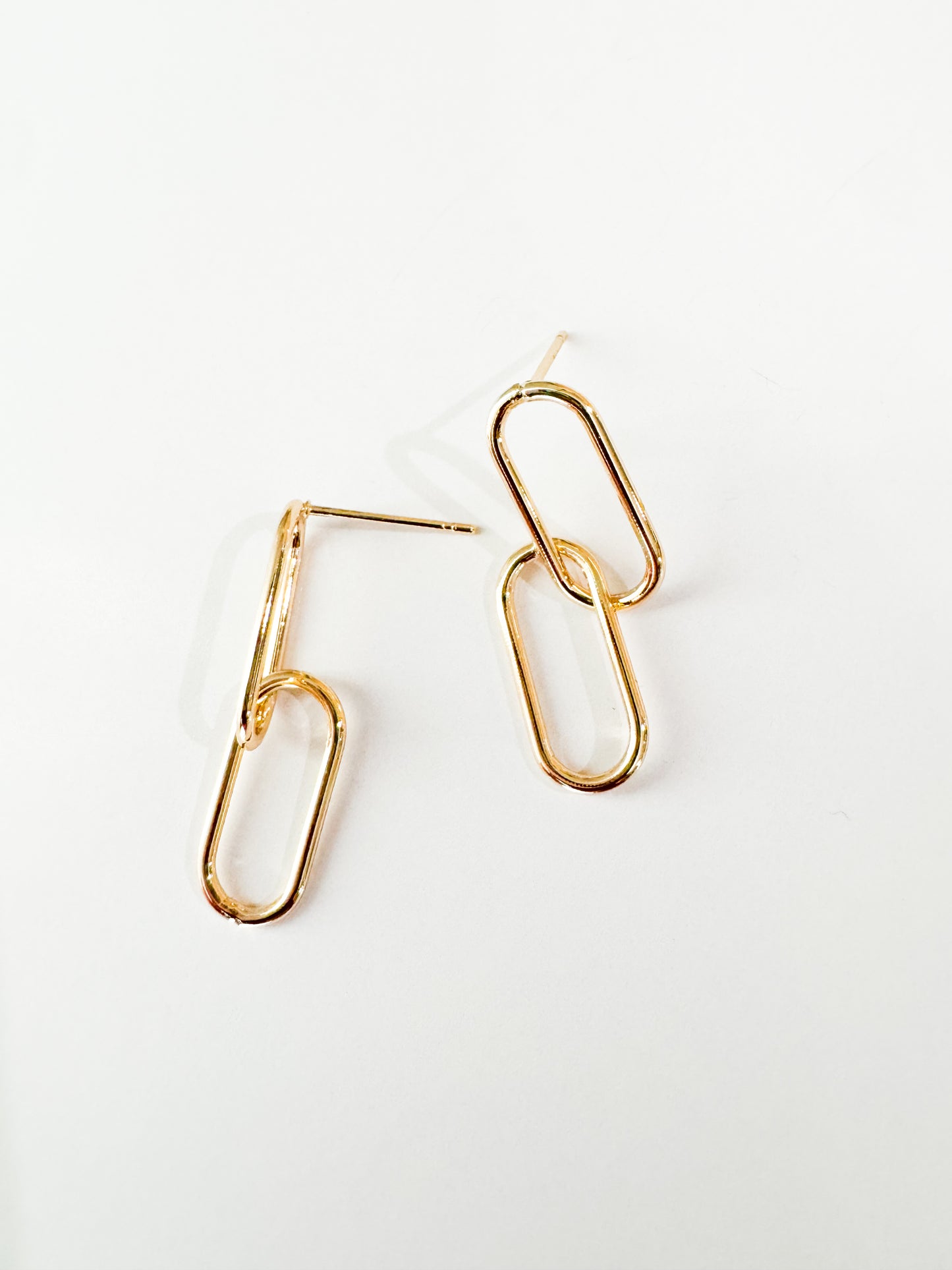 gold link earrings