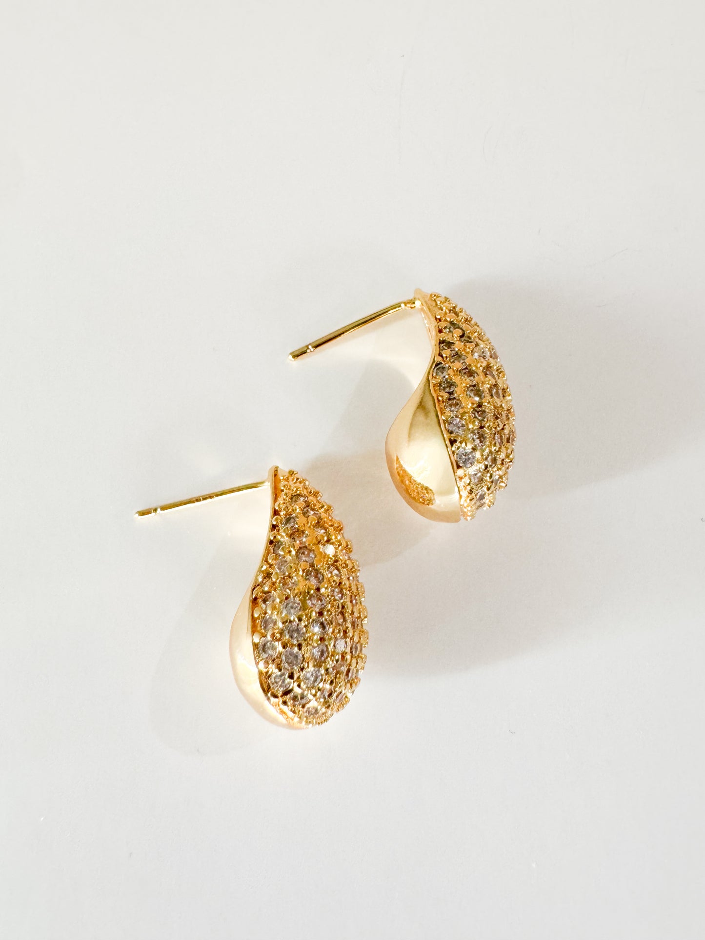 cubic zirconia pave teardrop earrings