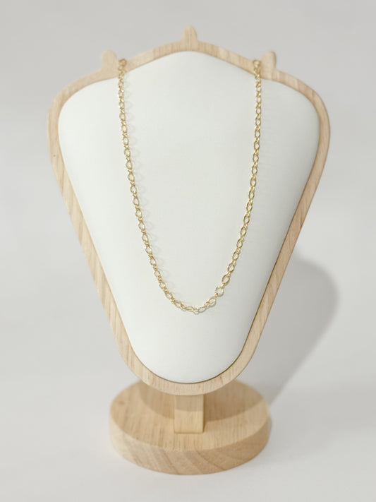 gold oval cable chain necklace